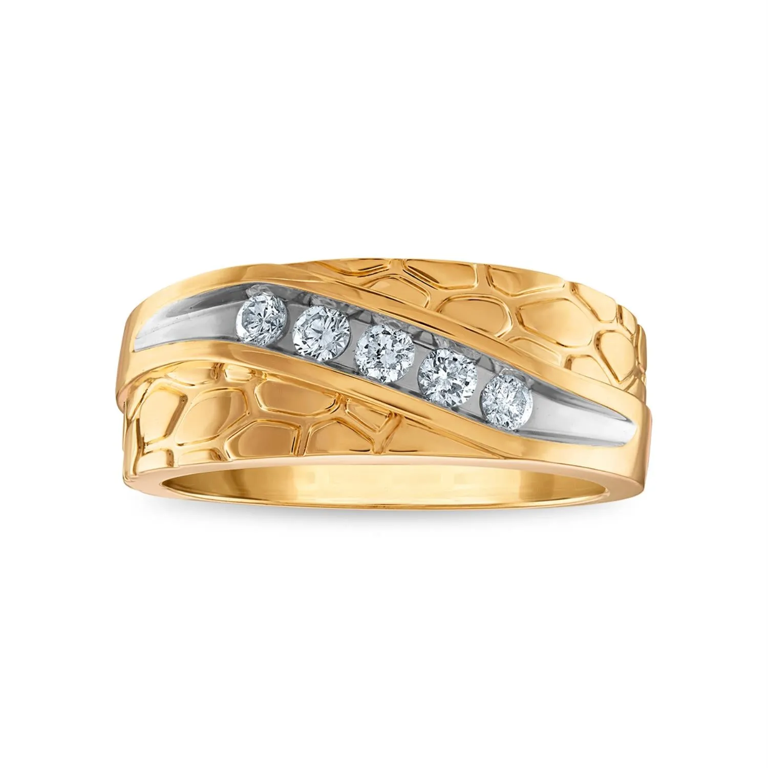 1/3 CTW Diamond Nugget Ring in 10KT Yellow Gold