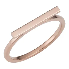 14k Rose Gold 2mm Horizontal Bar Ring