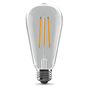 15W (100W Replacement) ST19 E26 Dimmable Enhance Straight Filament Clear Glass Vintage Edison LED Light Bulb, Daylight (4-Pack)