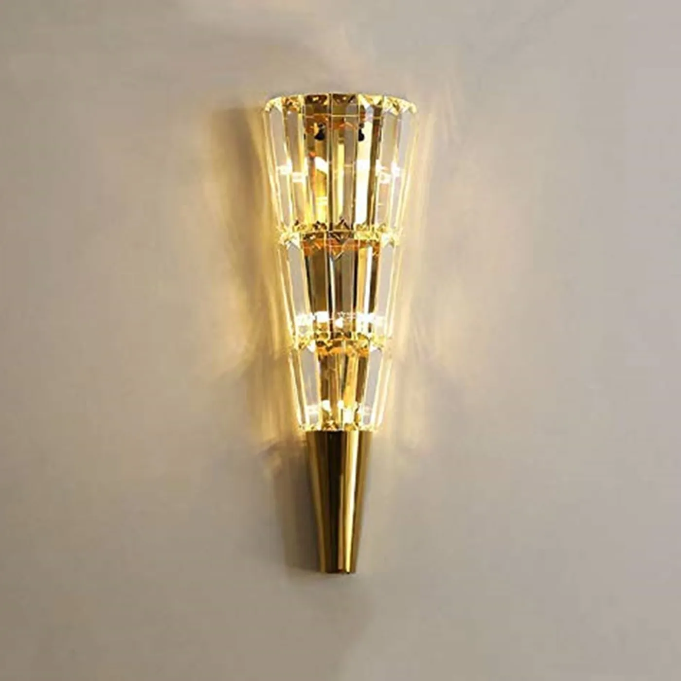 20W MODEL 7 LED CRYSTAL MASHAL MODERN GOLD METAL WALL LIGHT FOR DRAWING ROOM