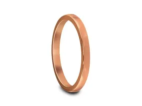 2MM HIGH POLISH ROSE GOLD CLASSIC Tungsten Wedding Band