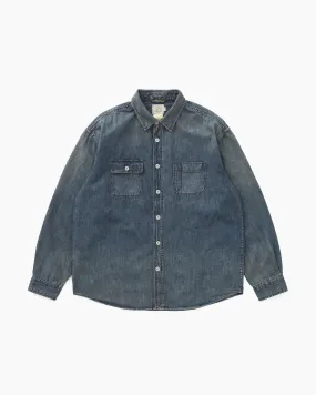 2P Denim Work Shirt Dark Blue