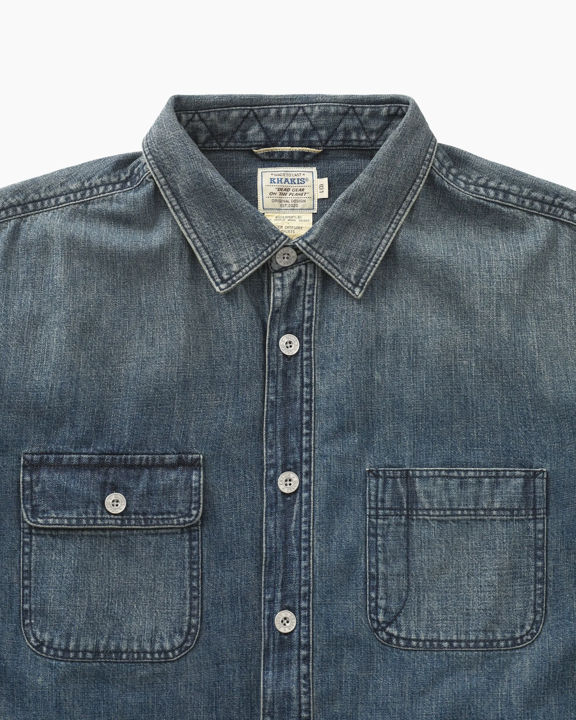 2P Denim Work Shirt Dark Blue