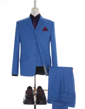 3 Piece Suit | Blue Prince Of Wales Check Suit