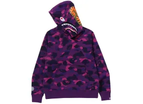 A Bathing Ape Color Camo Shark Pullover Hoodie in Purple