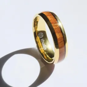 AAA Curly Hawaiian Koa | Tungsten Carbide Ring 8mm