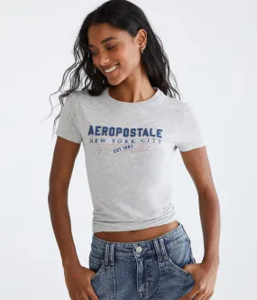 Aeropostale Womens' Aeropostale Ribbon Applique Graphic Tee - Grey - Size L - Cotton - Teen Fashion & Clothing Light Heather Grey