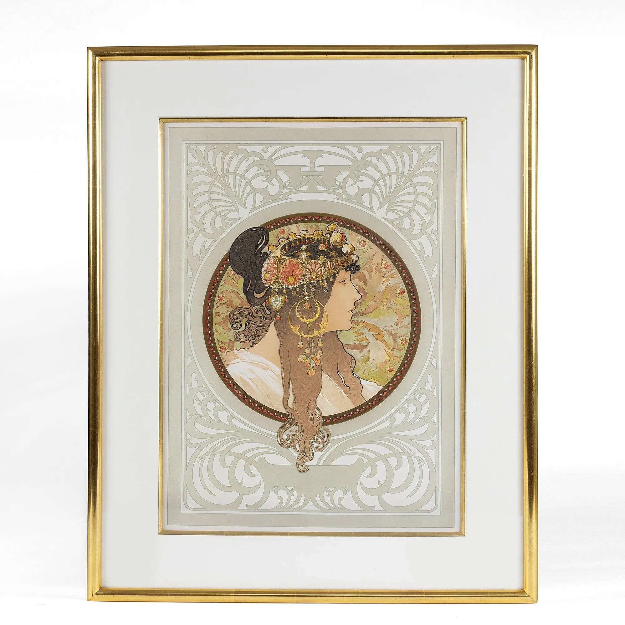 Alphonse Mucha Pair of "Byzantine Heads" Lithographs