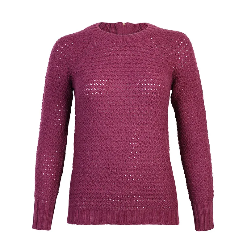 Amara Reya Bluebell Waffle Knit Jumper in purple