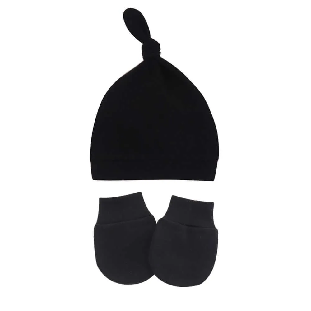 Anti Scratching Cotton Mittens   Hat Set