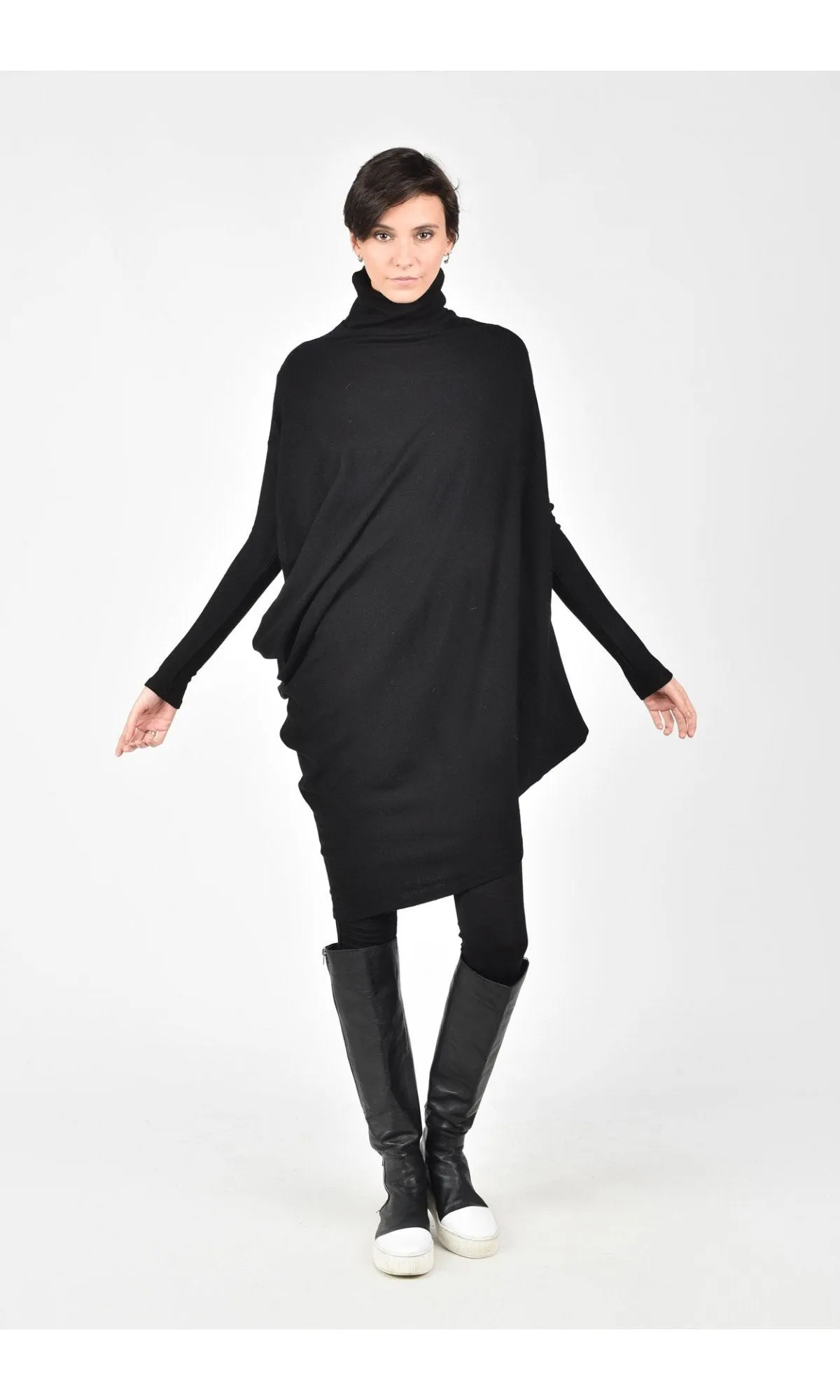 Asymmetric Knit Tunic Dress