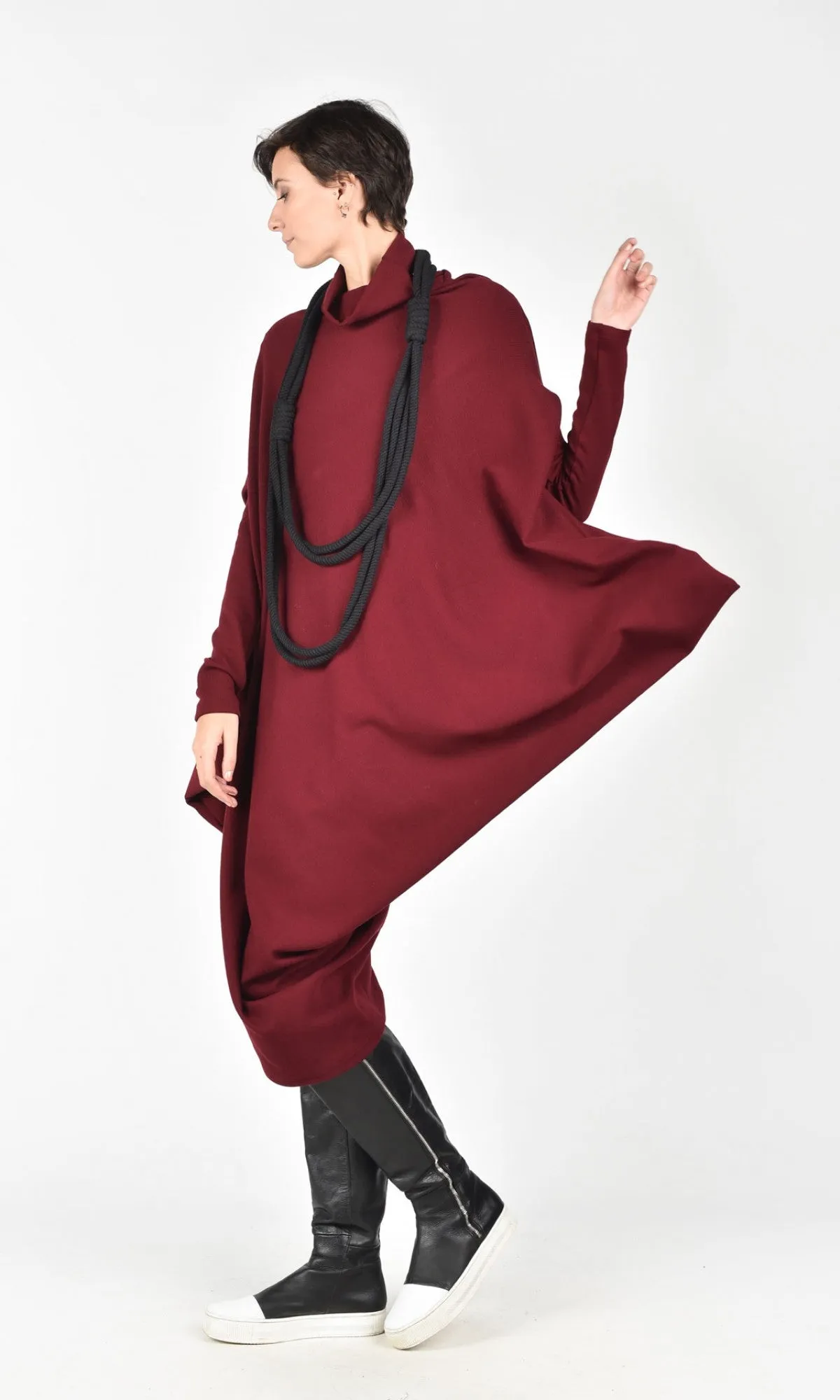 Asymmetric Knit Tunic Dress