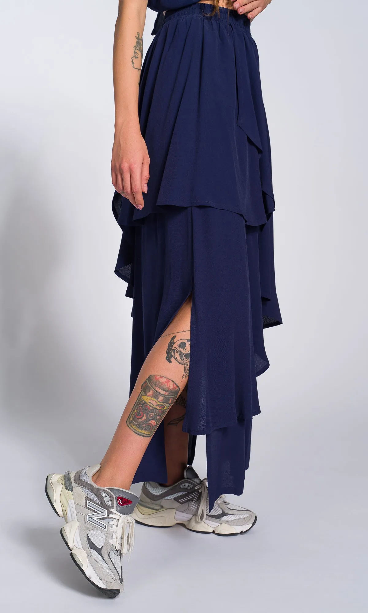 Asymmetric Layered Georgette Skirt