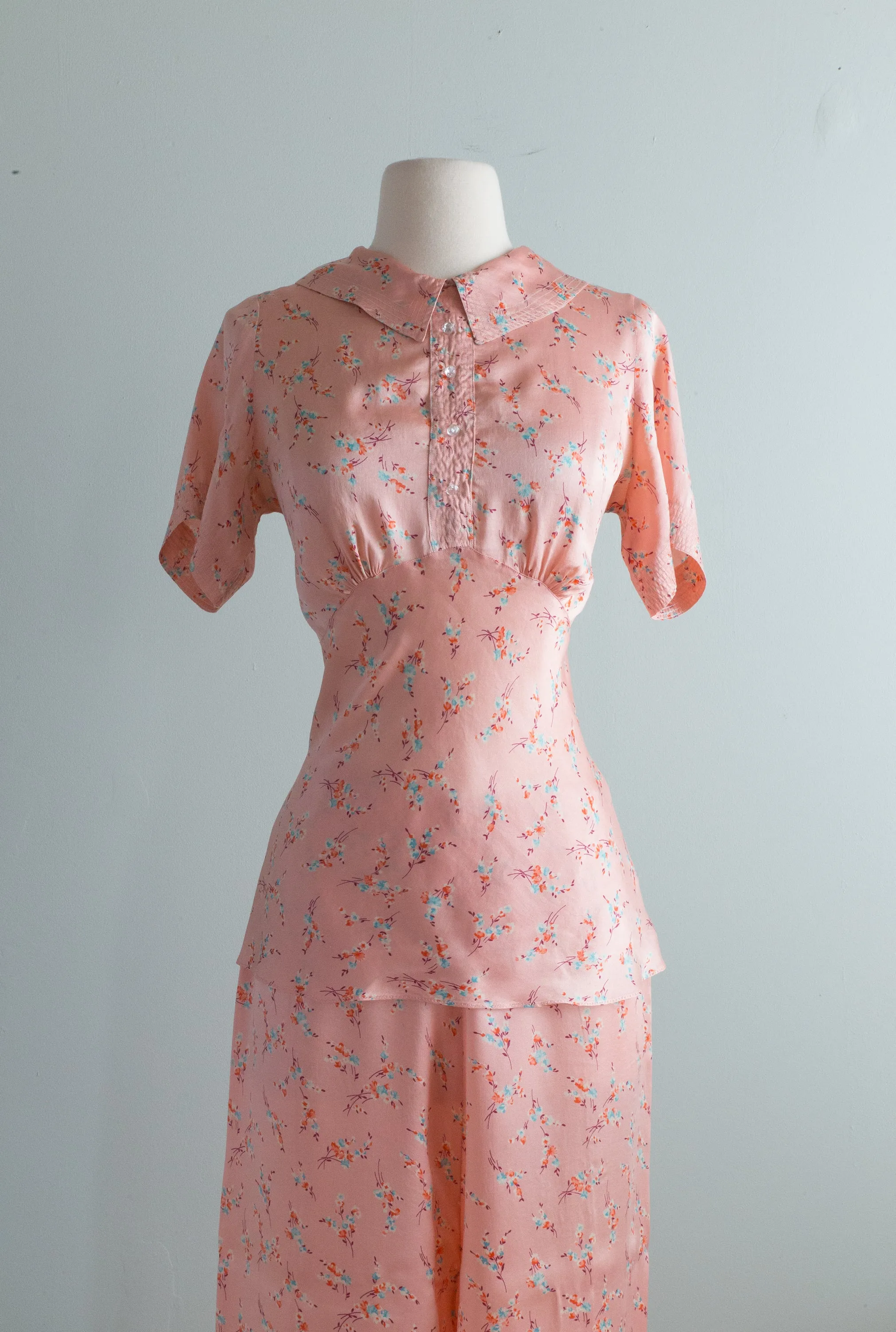 Beautiful 1930's Silk Pajama Set By Prints Charming / SM