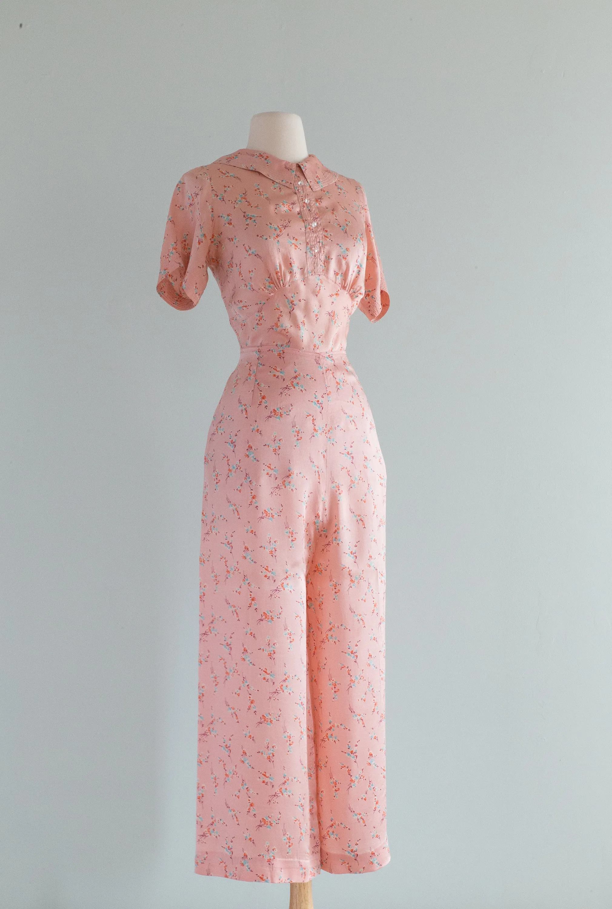 Beautiful 1930's Silk Pajama Set By Prints Charming / SM