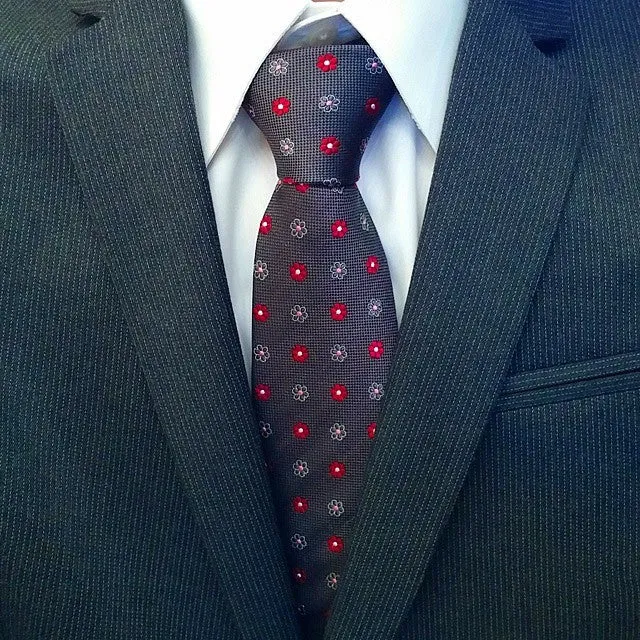 Berkshire Abstract Silk Tie, Grey / Red