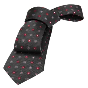 Berkshire Abstract Silk Tie, Grey / Red