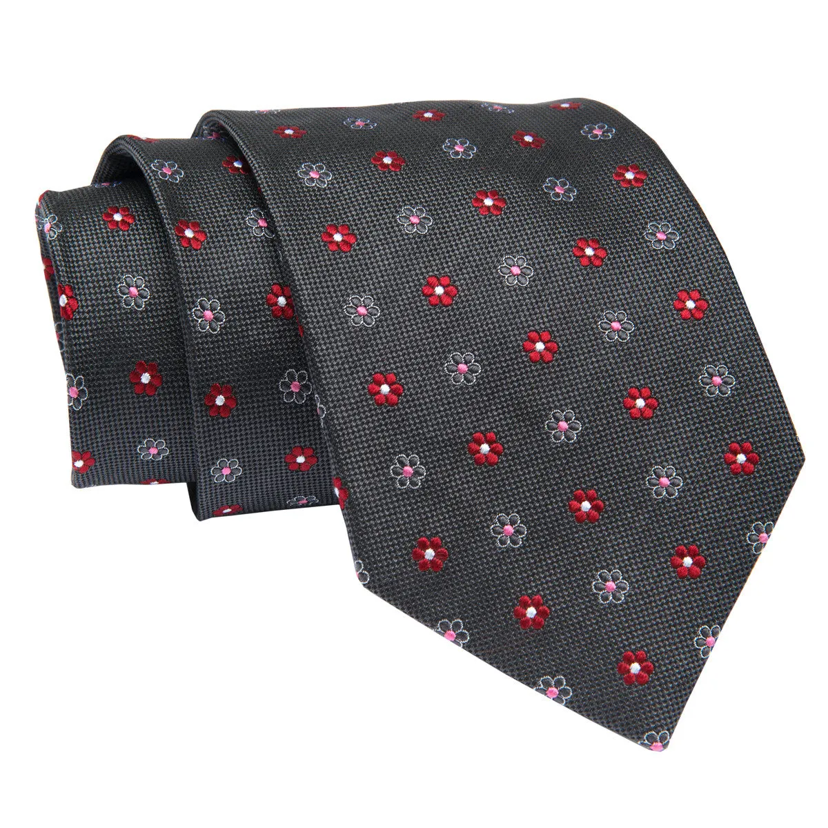 Berkshire Abstract Silk Tie, Grey / Red