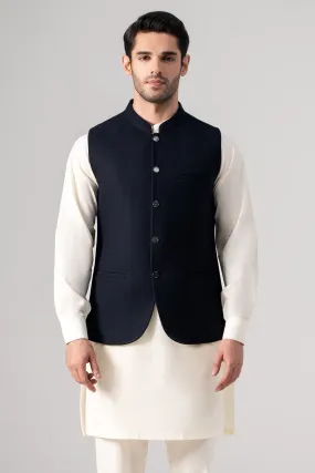 Blended Woolen Waistcoat - PREMIUM COLLECTION NAVY