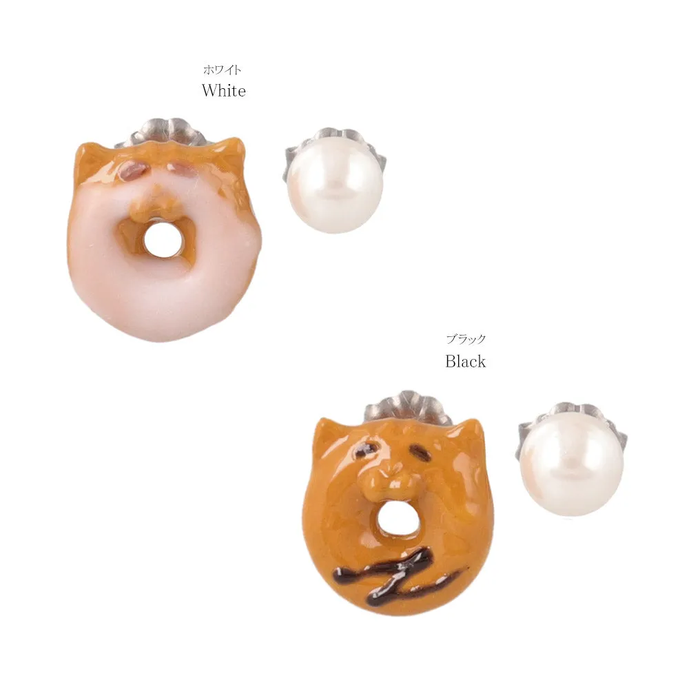 Cat Doughnut Mismatched Earrings