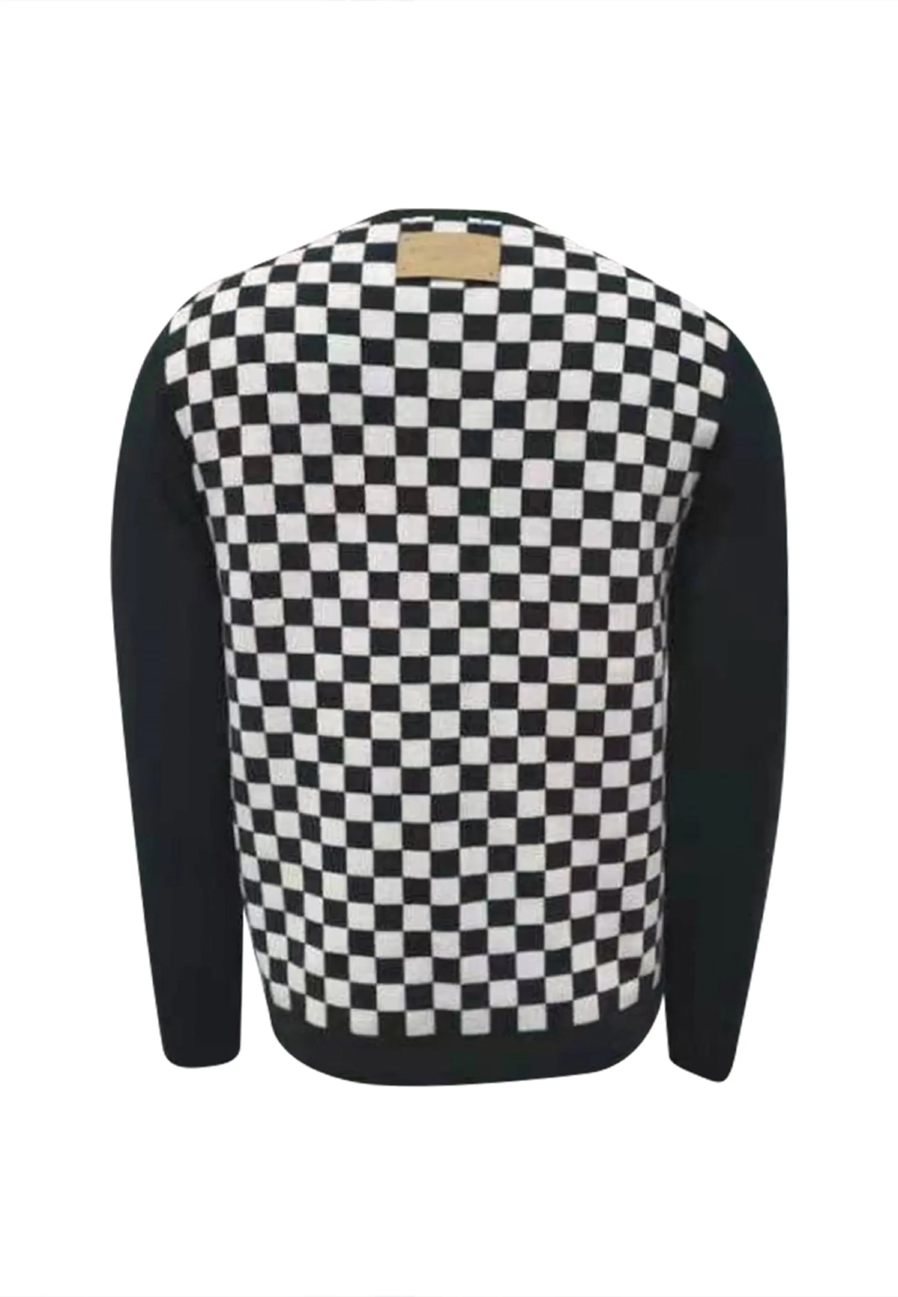 Checker Print Cashmere Merino Sweater