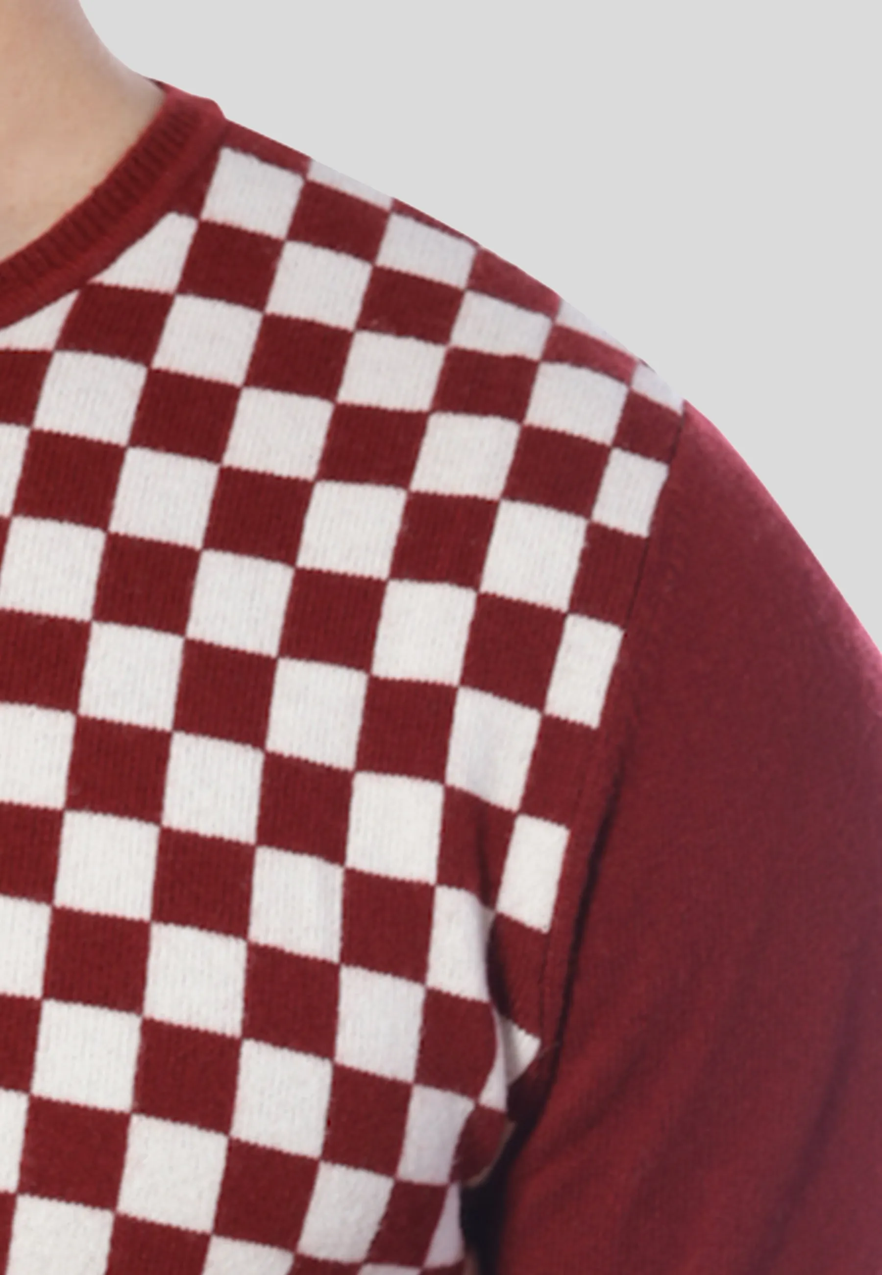 Checker Print Cashmere Merino Sweater