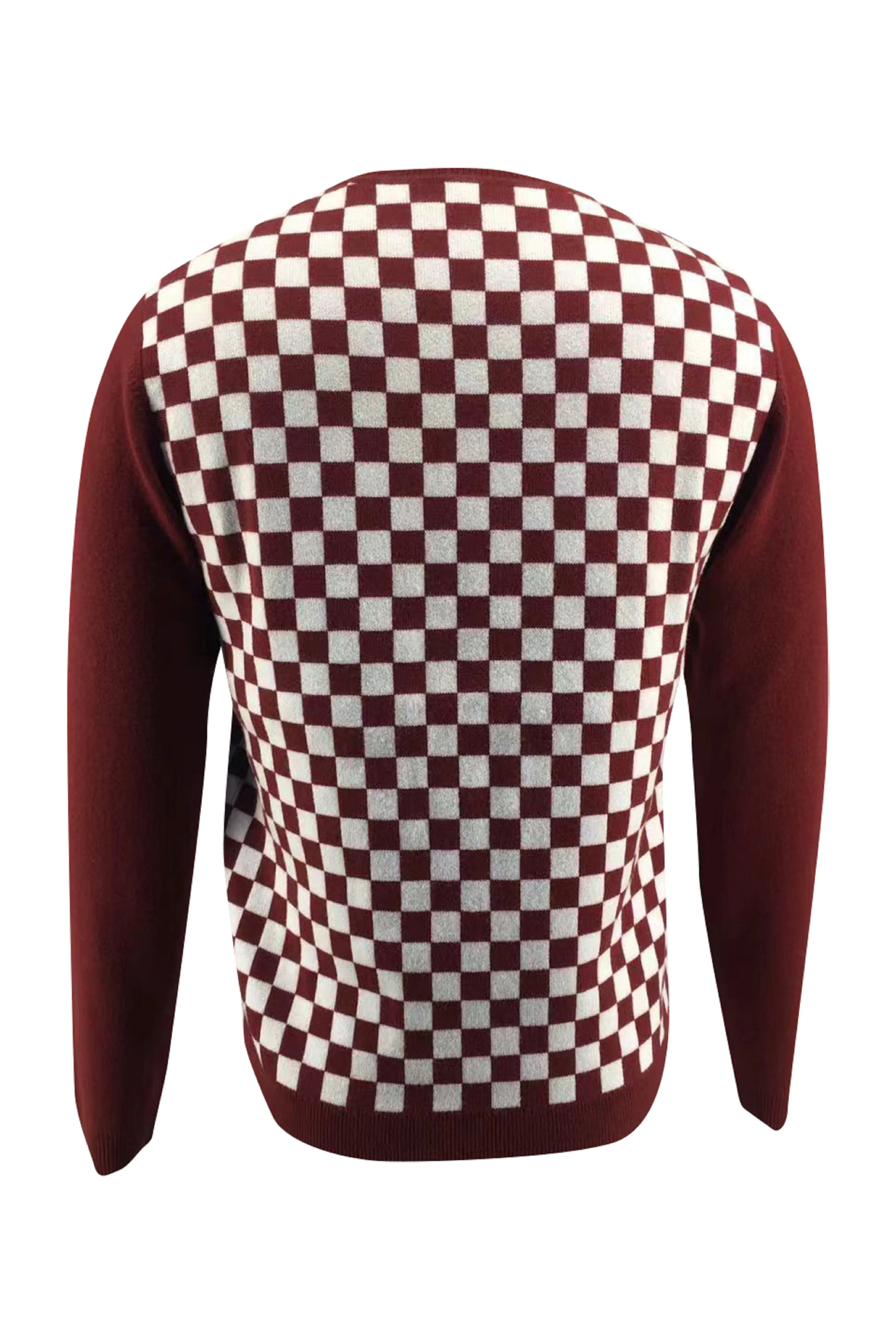 Checker Print Cashmere Merino Sweater