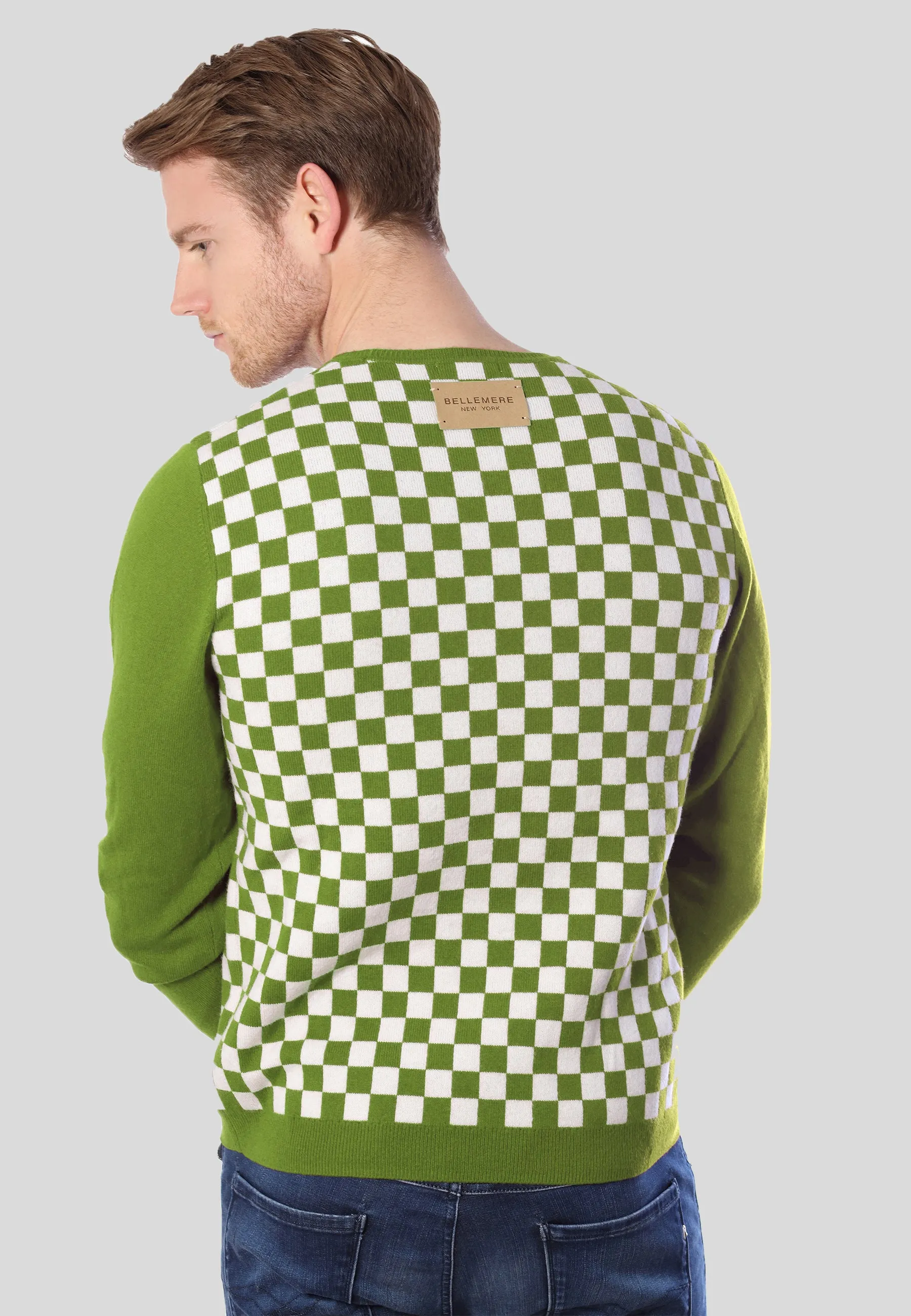 Checker Print Cashmere Merino Sweater