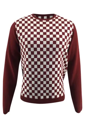 Checker Print Cashmere Merino Sweater