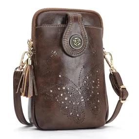 Coffee CrossBody Bag-Butterfly