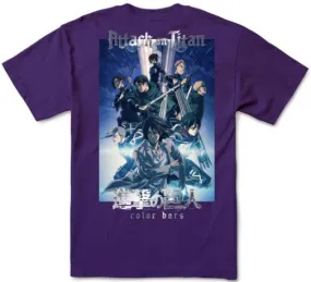 Color Bars x Attack On Titan Brigade Tee / Purple