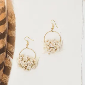 Cream dried flower earrings