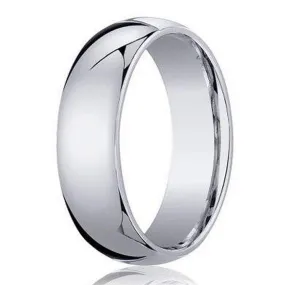 Designer 14K White Gold Wedding Band For Men, Traditional | 6mm