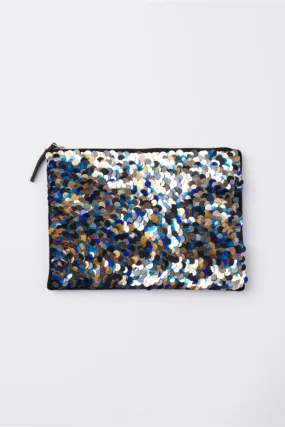 Disco Blue Sequin Pouch