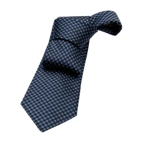 Dorchester Foulard Silk Tie, Bluish Grey / Navy / Silver