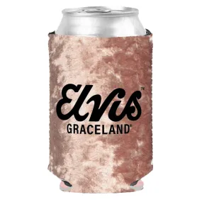 Elvis Script Rose Velvet Can Coolie