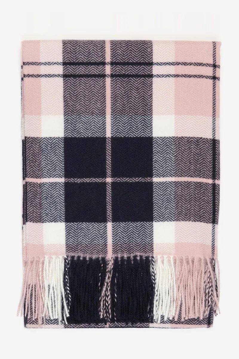 Emme Line Tartan Scarf Pink Midnight