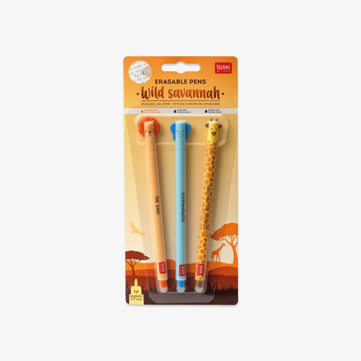 ERASABLE GEL PENS SET OF 3 // WILD SAVANNAH