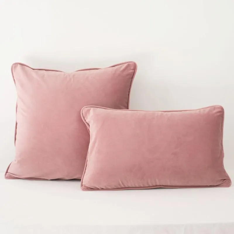 Flesh Pink Velvet Cushion Cover Pillow Case Soft Throw Pillow Cover No Balling-up Without Stuffing