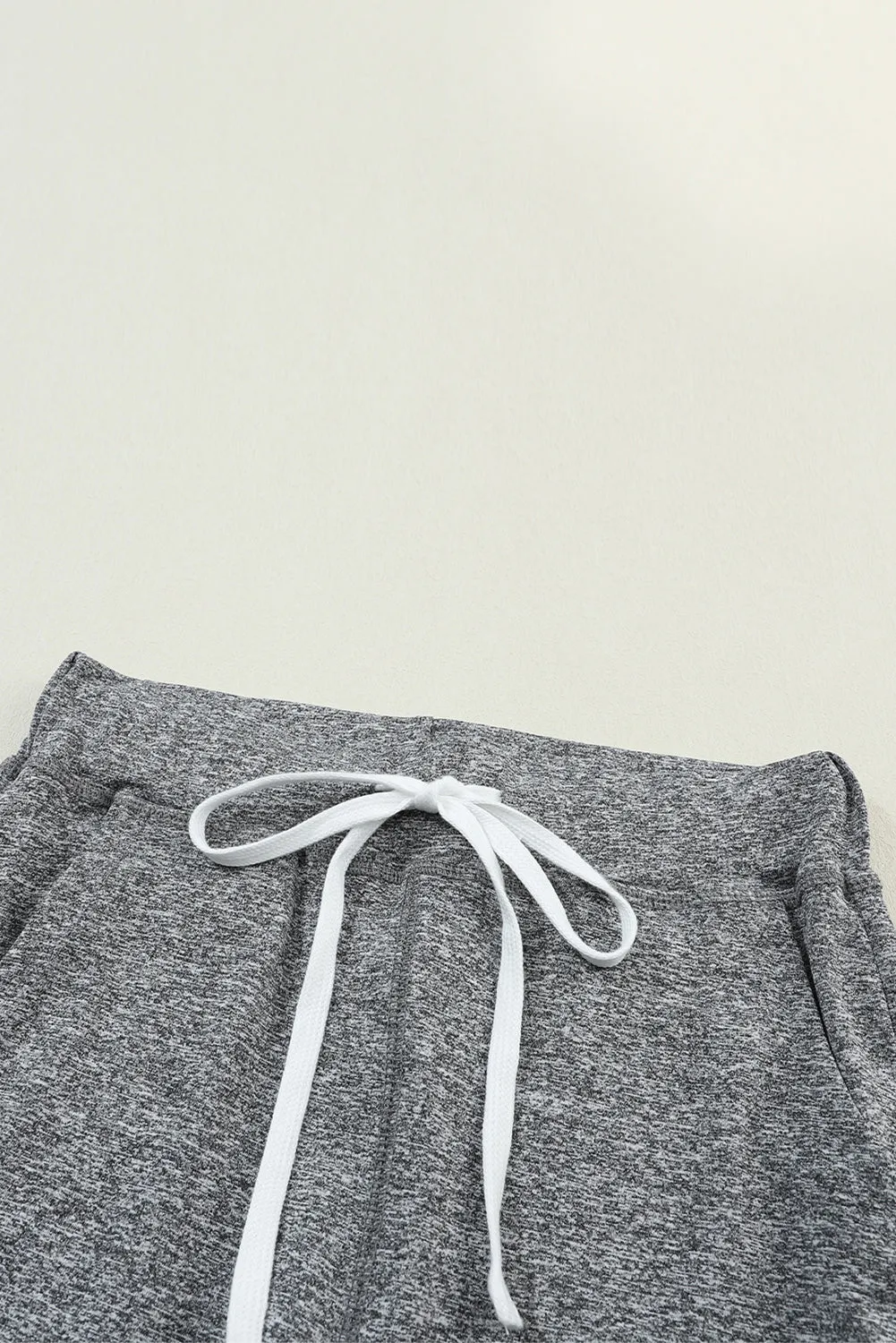 Gray Drawstring Waist Pocketed Joggers