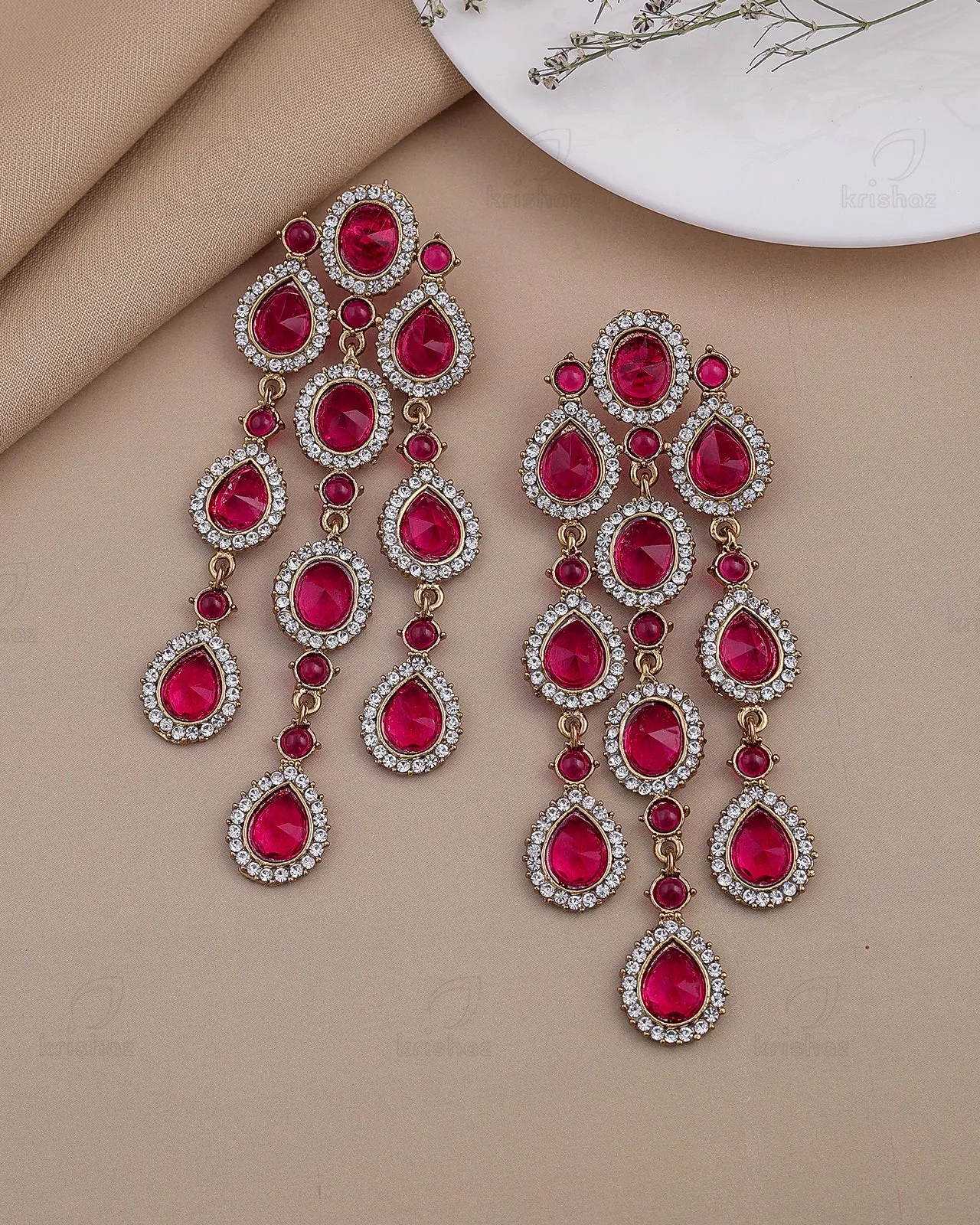 Gulzar Golden Dangler Earrings - RANG