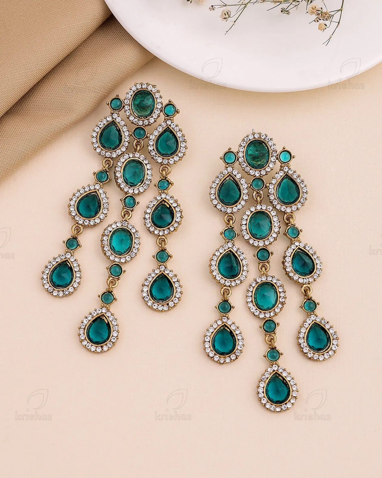 Gulzar Golden Dangler Earrings - RANG