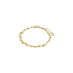 HALLIE organic shaped crystal bracelet gold-plated