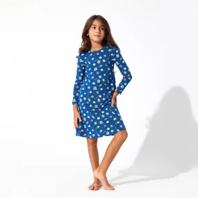 Hanukkah Cookies Bamboo Girls' Long Sleeve Dress