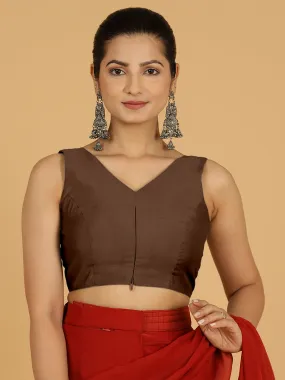 Hema x Rozaana |  Saree Blouse in Walnut Brown