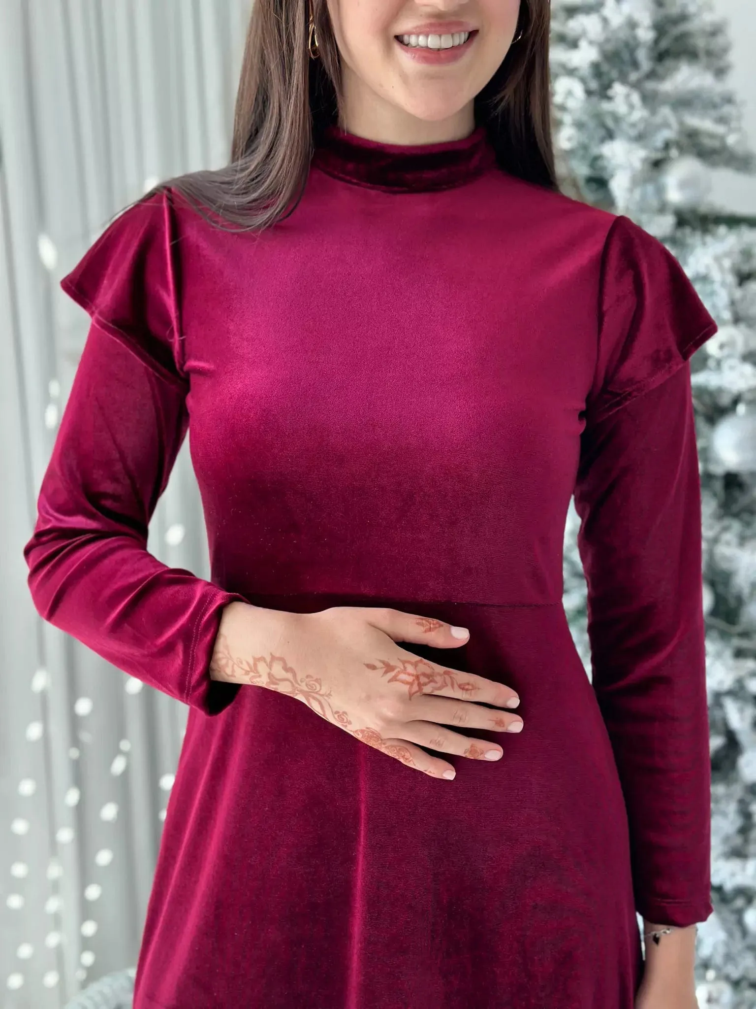 Hope Velvet Dress - Plum