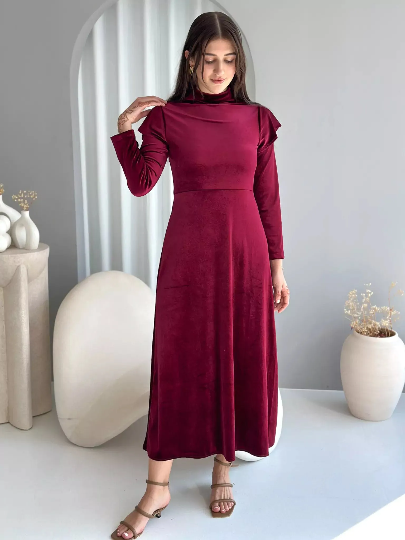 Hope Velvet Dress - Plum