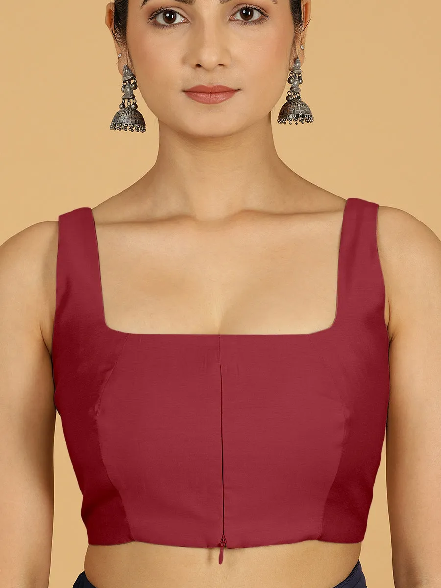 Kasturi x Rozaana | Sleeveless Saree Blouse in Scarlet Red