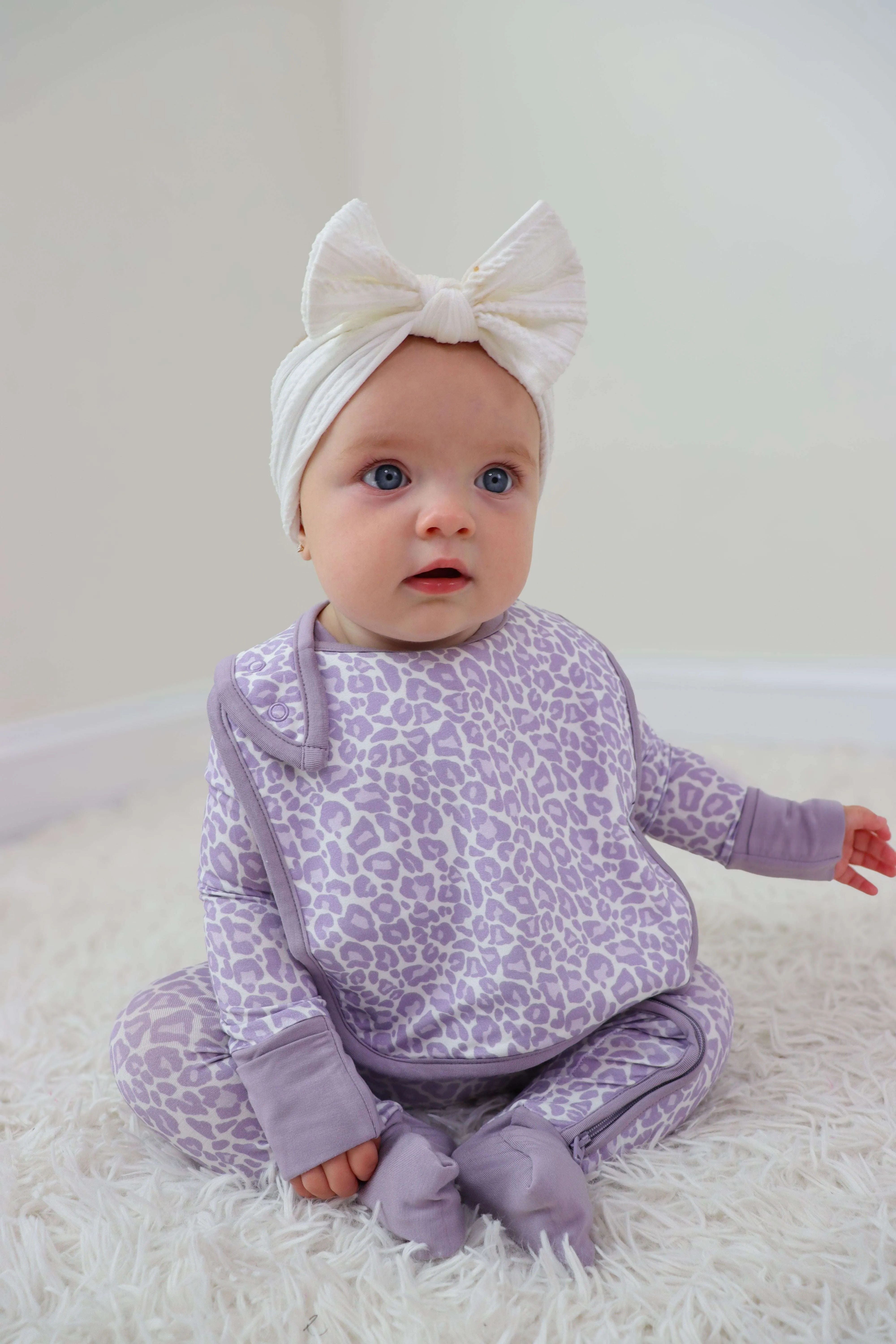 Lavender Leopard Dream Baby Bib