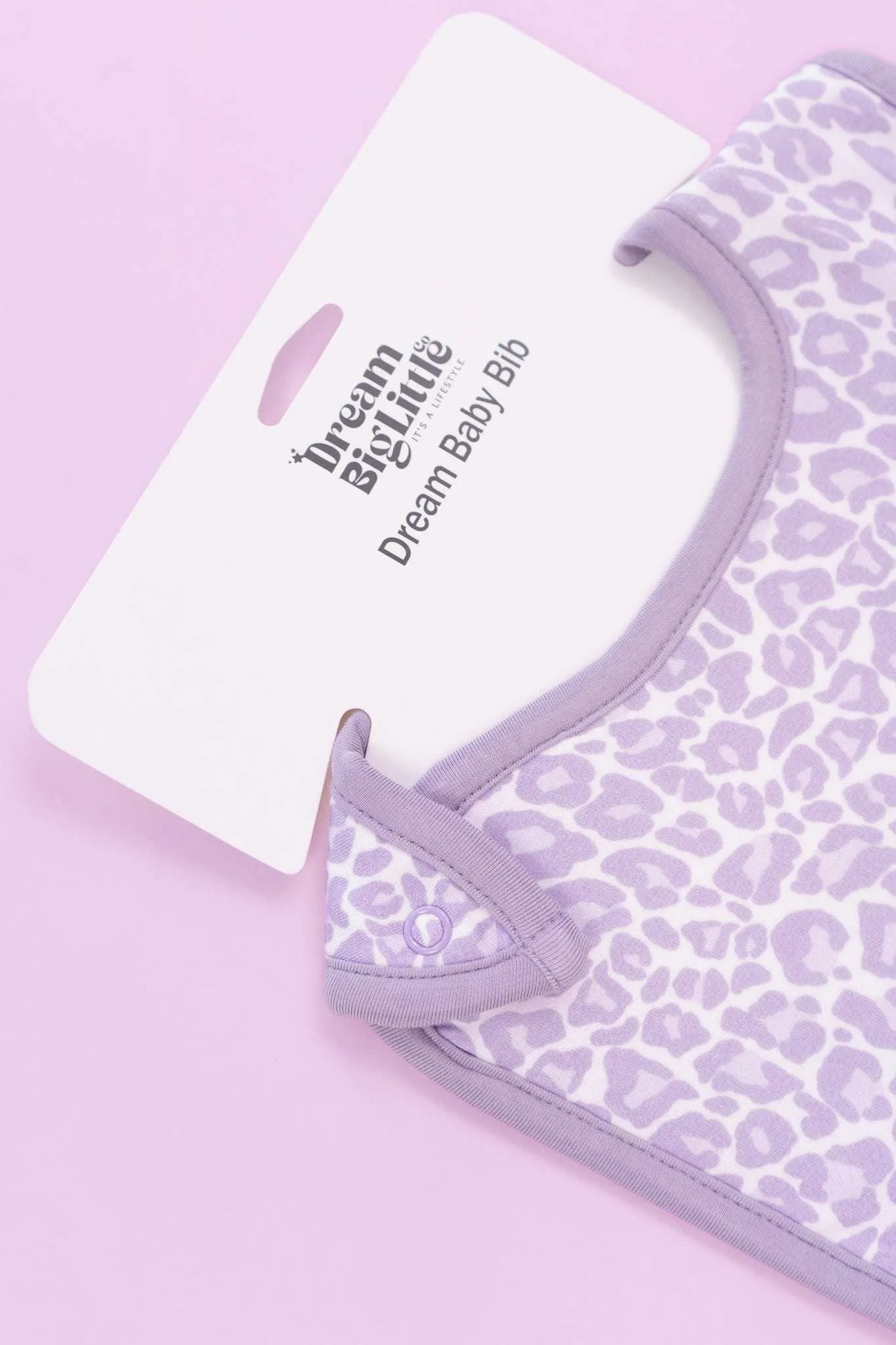 Lavender Leopard Dream Baby Bib